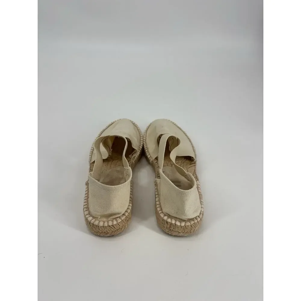 J Jill Women's Ivory Canvas Espadrille Slip On Flats US 7Casual Shoes